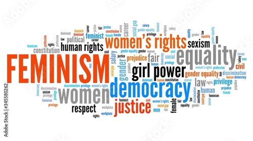 Quadro em tela Feminism word cloud