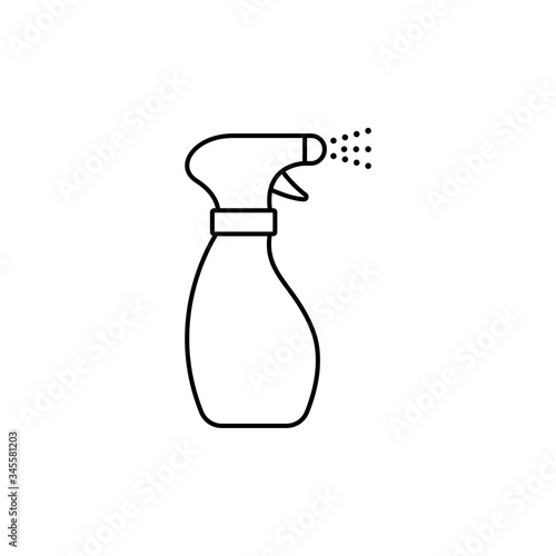 Spray bottle outline icon. linear style sign for mobile concept and web design. Bottle with dispenser pump simple line vector icon. Symbol, logo illustration.