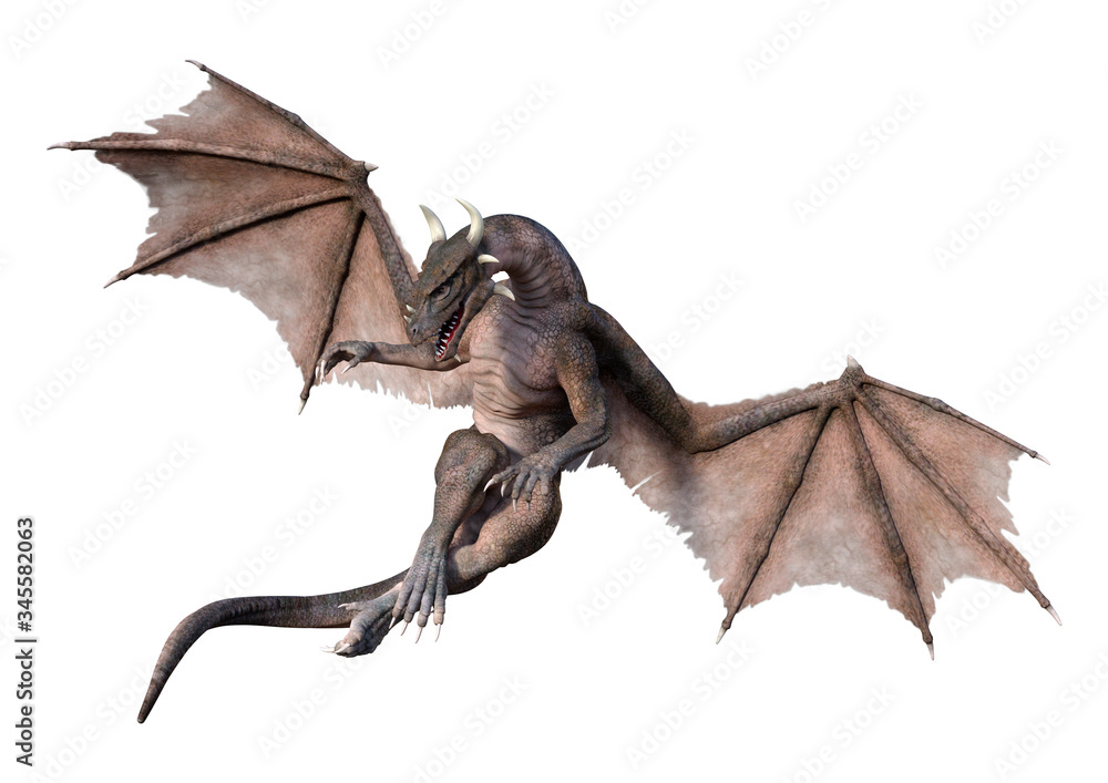 3D Rendering Fairy Tale Dragon on White 3D Rendering Fairy Tale Dragon on White