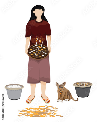 agriculturist winnow rice by threshing basket vector design