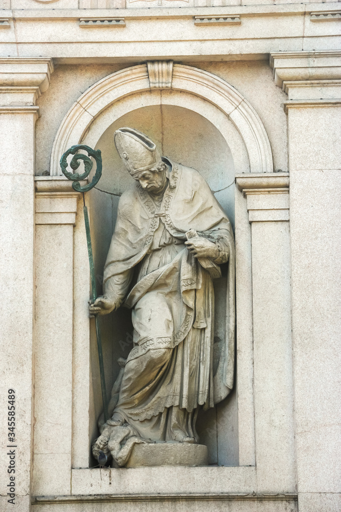 Piacenza, Italy. Beautiful architecture of catholic church (Chiesa di Sant'Agostino) in Piacenza.