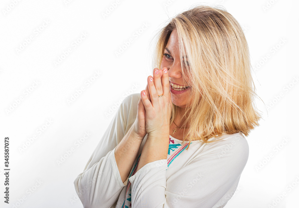 Isolated portrait of a young beautiful woman. Smiling girl. Isolated portrait of a young beautiful woman. Smiling girl.