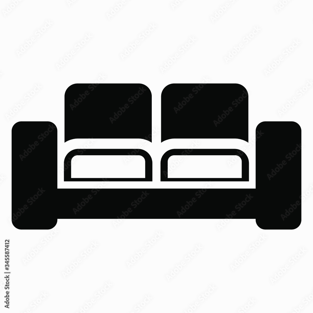 New sofa vector icon. Divan. Settee. Lounge. Ottoman. Vector icon. New sofa vector icon. Divan. Settee. Lounge. Ottoman. Vector icon.