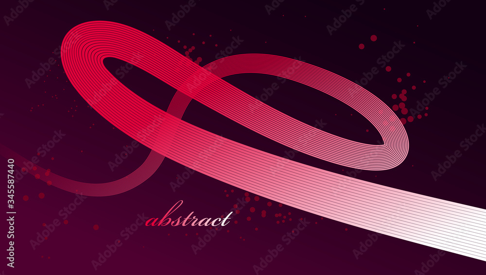Abstract red lines in 3D motion dimensional perspective vector background, elegant curvy light stripy design element, template for banner or poster and other ads. Abstract red lines in 3D motion dimensional perspective vector background, elegant curvy light stripy design element, template for banner or poster and other ads.