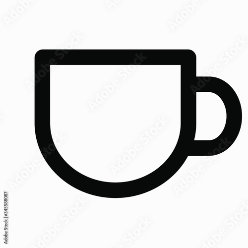 Cup icon. A cup of coffee or tea. Illustration of a cafe. Rest or eating area. Sale of drinks. Department in the store. Vector icon.