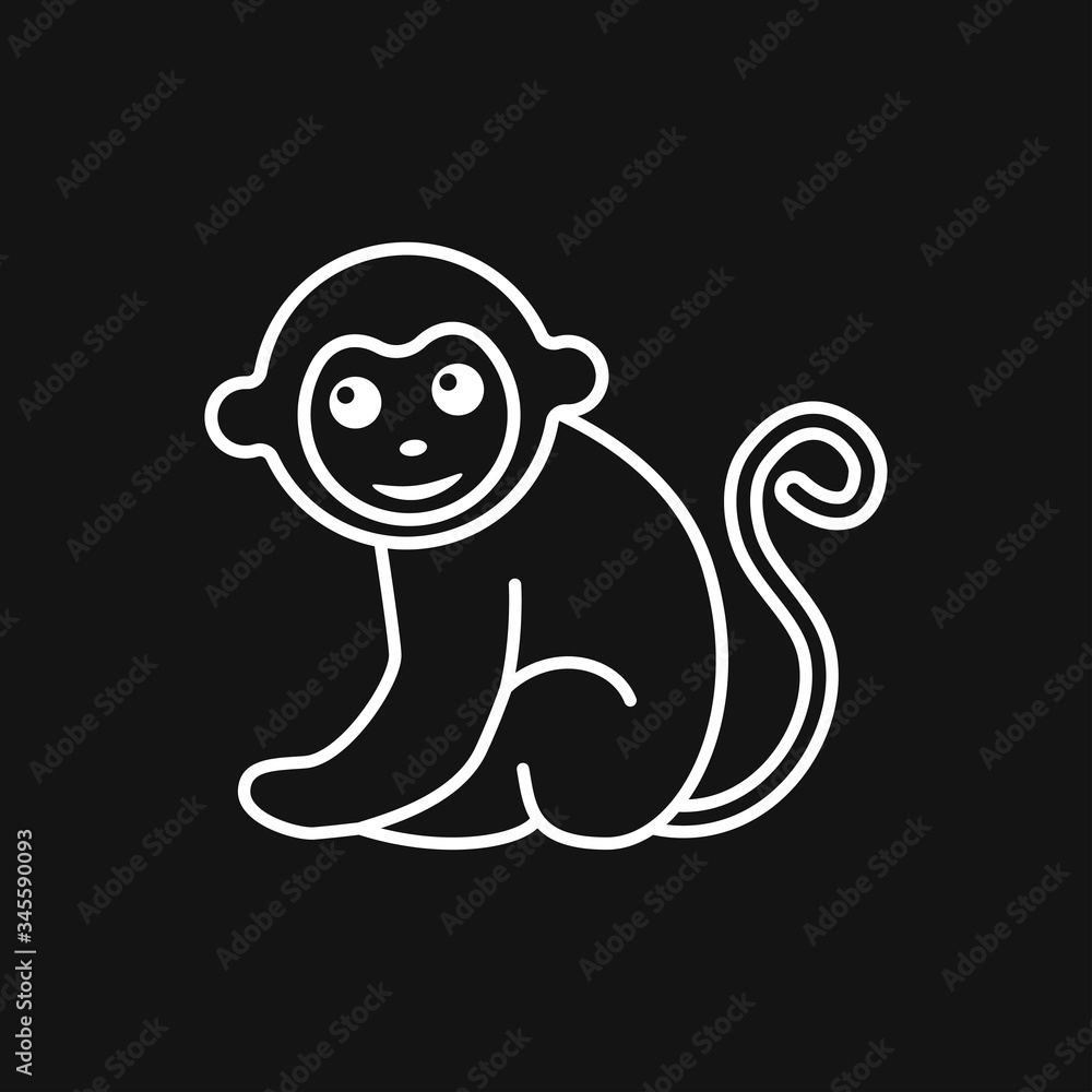 Obraz premium Vector monkey icon isolated on background. Animal symbol
