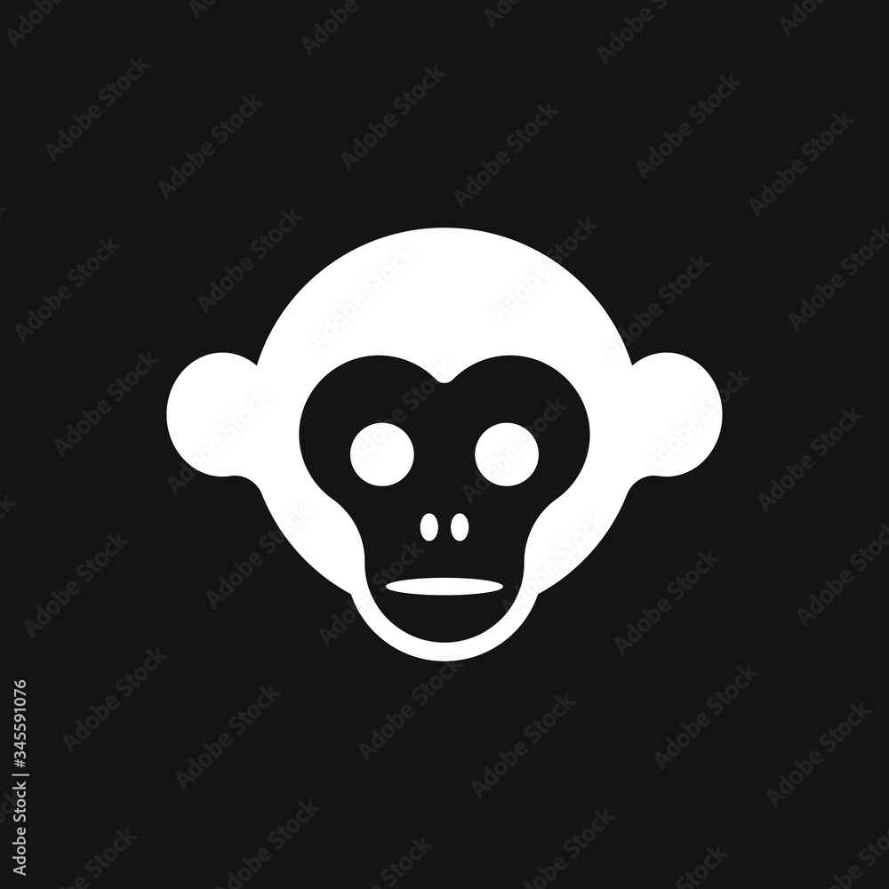 Vector monkey icon isolated on background. Animal symbol