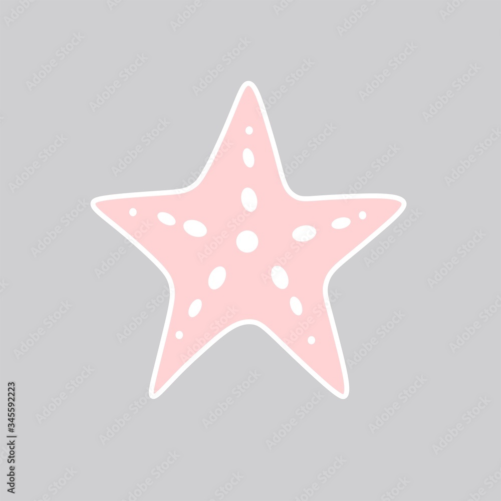 Starfish, sea star summer cartoon design isolated on white background. Vector illustration. Starfish, sea star summer cartoon design isolated on white background. Vector illustration.