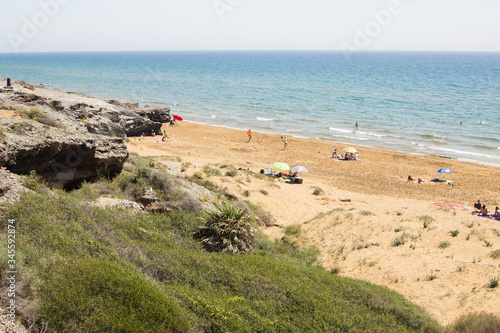 A beautiful landscape of an empty beach 
