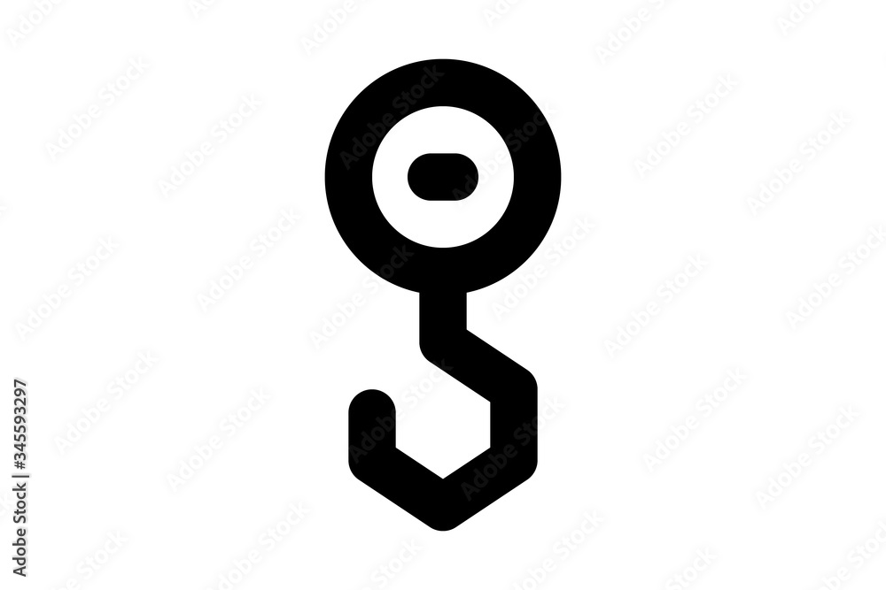 Crane hook icon vector isolated on white background for your web and mobile app design Crane hook icon vector isolated on white background for your web and mobile app design