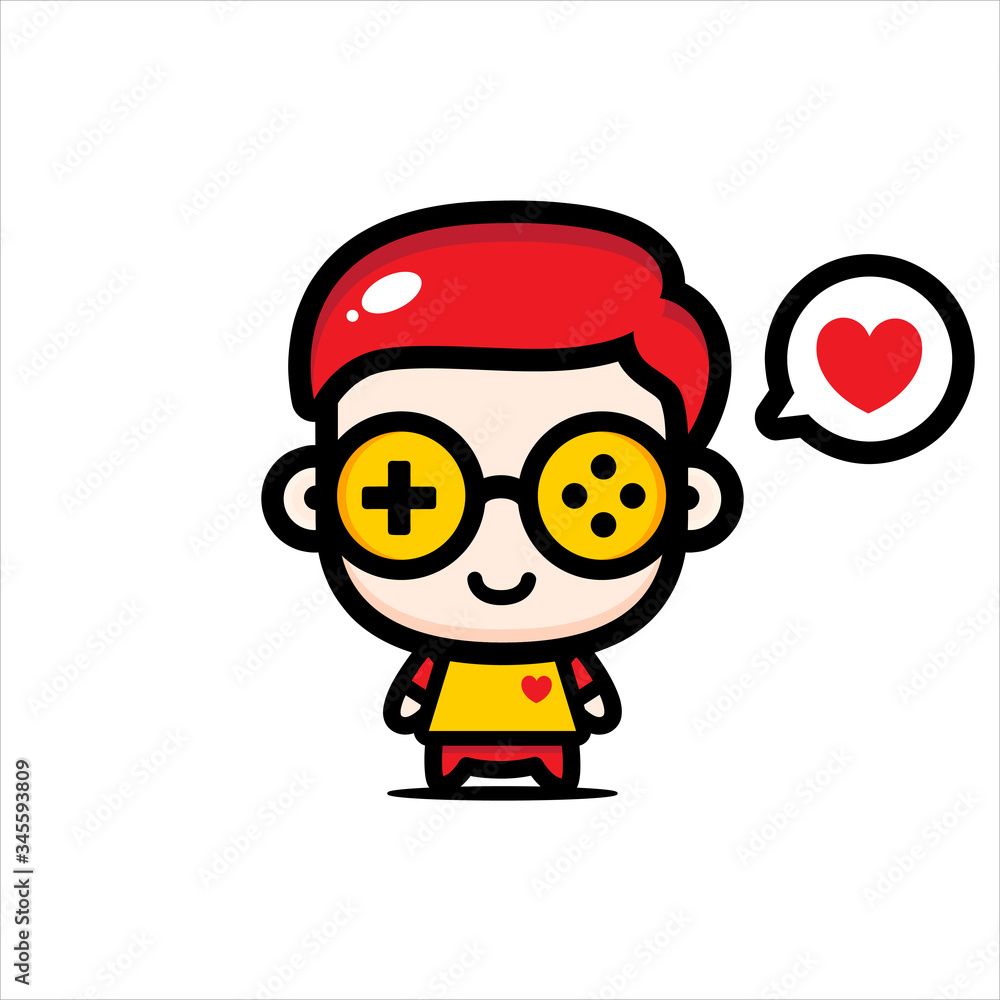 vector design mascot geek game vector design mascot geek game