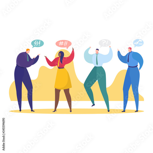 Work problems vector illustration. Cartoon flat employee business people have difficult task, man woman employee team characters search solutions, collective thinking concept isolated on white