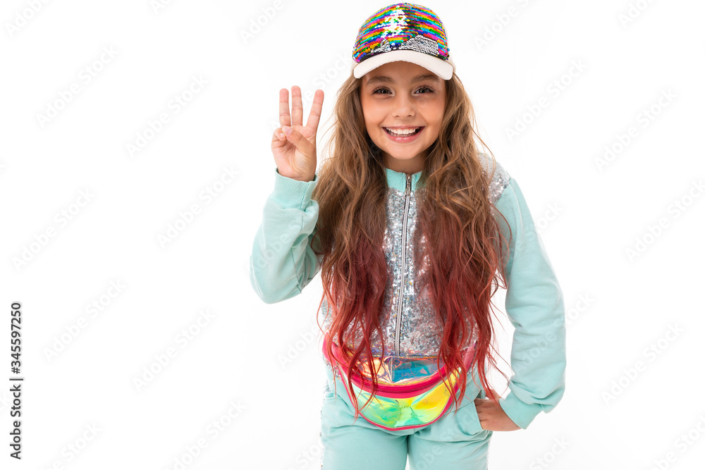 Pretty sport teenager smiles, portrait isolated on white background Pretty sport teenager smiles, portrait isolated on white background