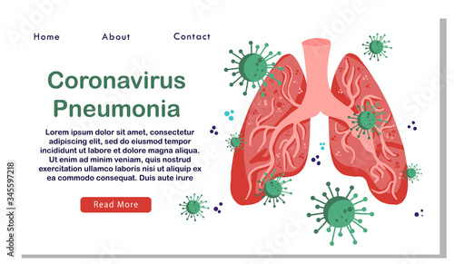 Coronavirus banner with lings infected with coronavirus pneumonia. covid-19 contagion, modern web page or website vector layout, landing for hostital, coronavirus epidemic