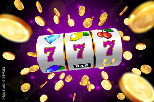 Golden slot machine wins the jackpot.