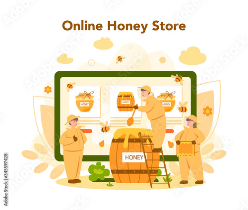 Hiver or beekeeper online service or platform. Professional farmer