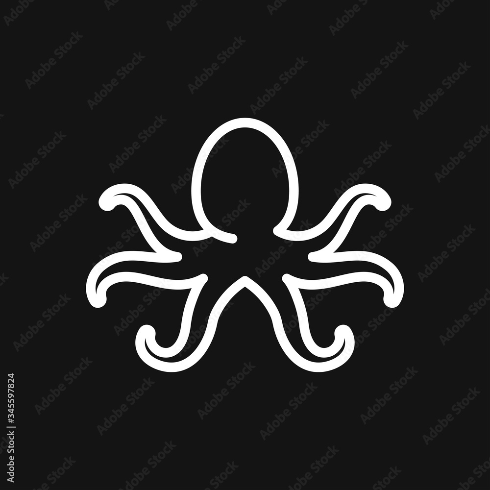 Fototapeta premium Octopus icon. Vector of an octopus design on white background. Aquatic animals.