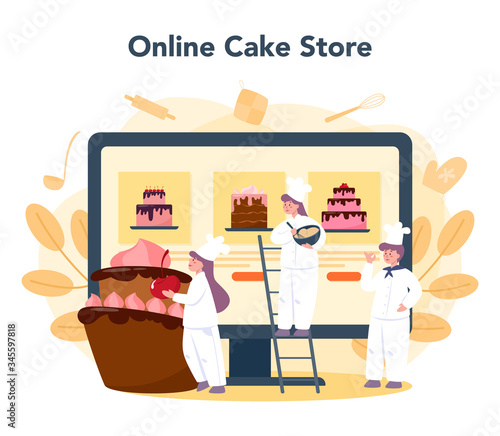 Confectioner online service or platform. Online store. Professional
