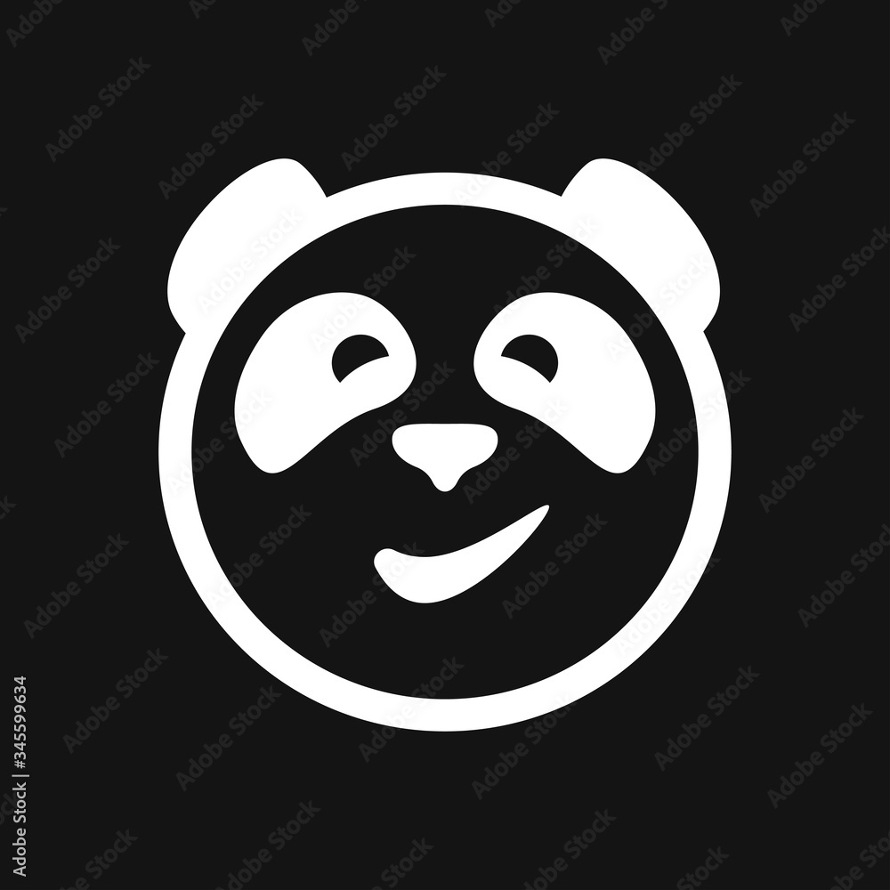 Panda icon. Vector image of a panda on background Panda icon. Vector image of a panda on background