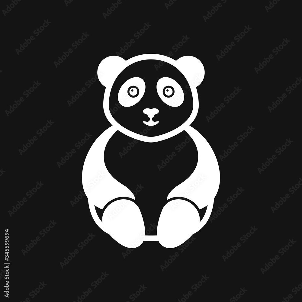 Obraz premium Panda icon. Vector image of a panda on background