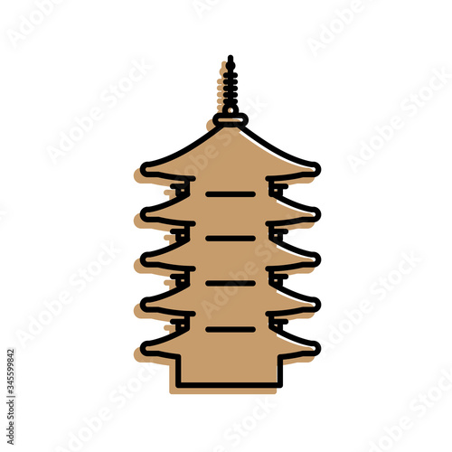 [The Five-Storied Pagoda] vector icons