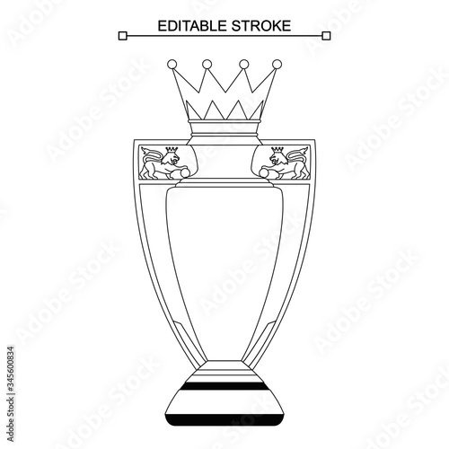 Premier League Trophy, Cup, Editable Stroke