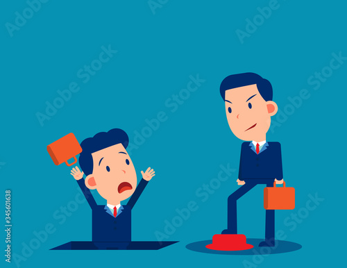 People and job insecurity. Business unemployed and fired concept. Business cartoon vector style design