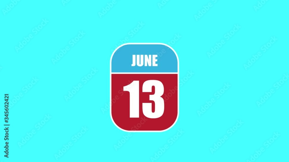 June 13th Day 13 Of Month 2D Calendar Animation A Calendar Sheet Is june-13th-day-13-of-month-2d-calendar-animation-a-calendar-sheet-is