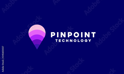 Pin Point Technology Logo Vector Design Template. circle and digital Icon. application Symbol For Company And business.