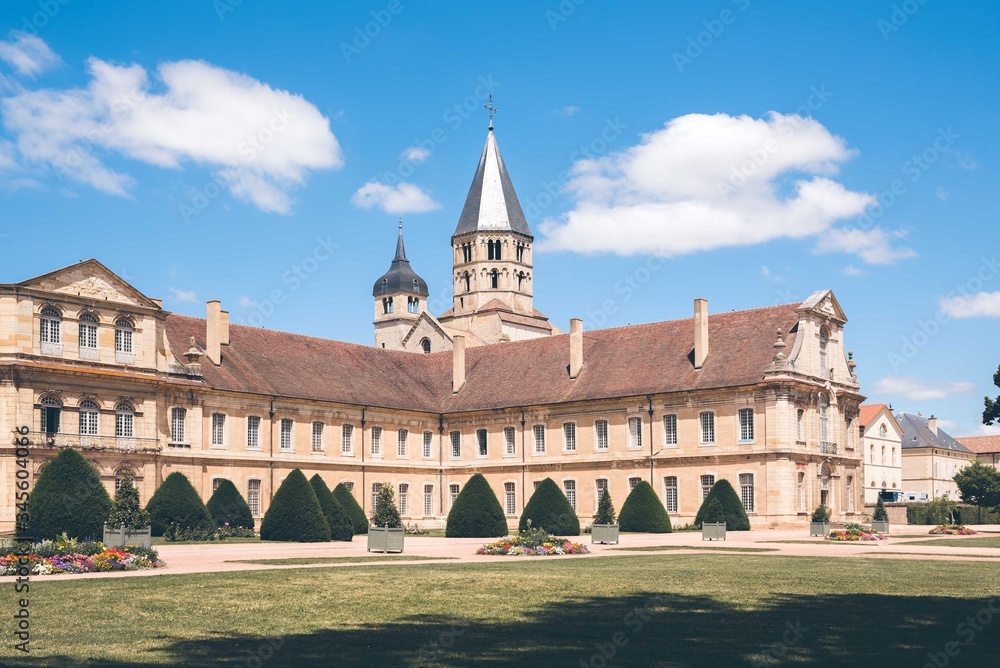 ‎Courtyard of the Medieval abbey in Cluny, Saone-et-Loire, Burgundy, France