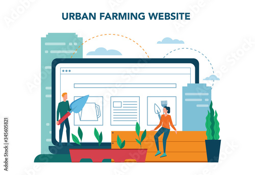 Urban farming or gardening online service or platform on differernt