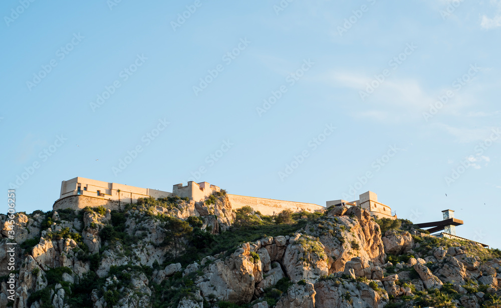 Castle fortress in the city of Aguilas, Murcia, Spain