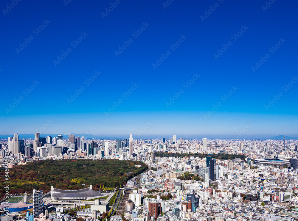 東京　青空と都市風景（新宿区・渋谷区周辺）