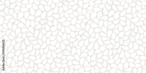 Vector seamless gray pattern with white drops. Monochrome abstract floral background. Stylish monochrome texture.