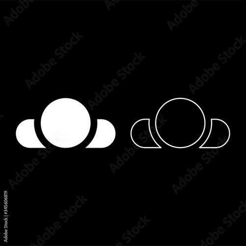 Man lying on back View head shoulders icon outline set white color vector illustration flat style image