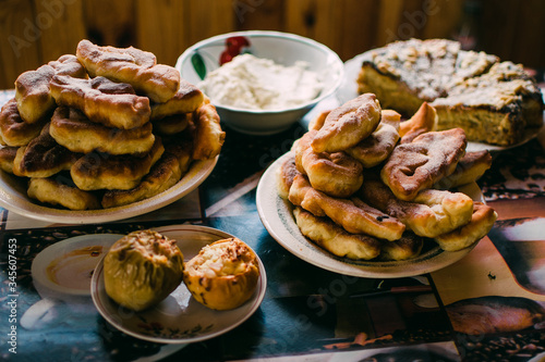 Ukrainian pancakes are cooked in the morning