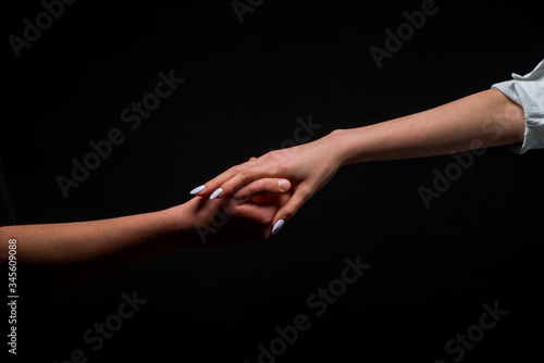Human hands touching