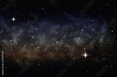 Background of the night sky with the Milky Way. Highly realistic illustration.