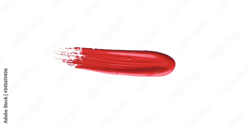 Red colored brush stroke paiting over isolated background, canvas watercolor texture, red lipstick smudge Red colored brush stroke paiting over isolated background, canvas watercolor texture, red lipstick smudge