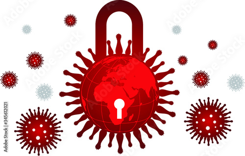 Illustration art of a covid19 virus logo with isolated background photo