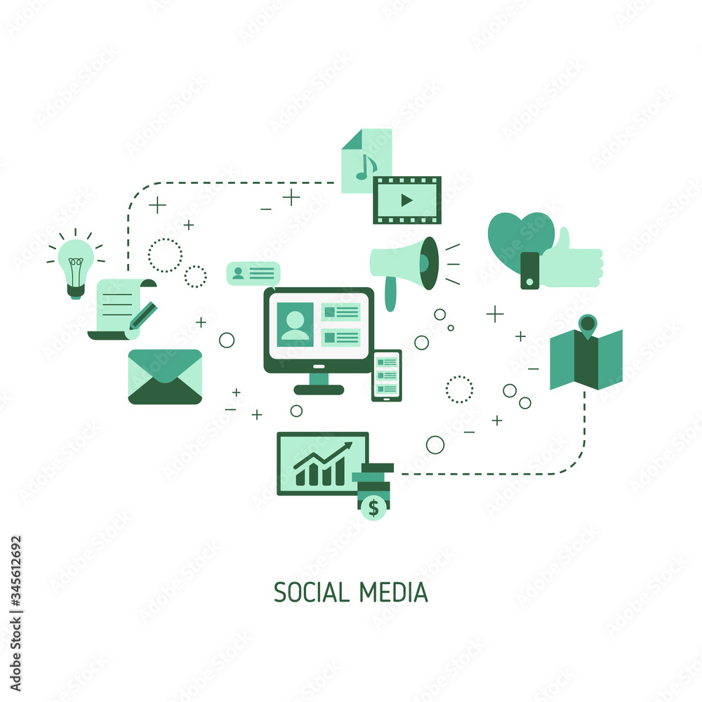 Social media connection concept Social media connection concept