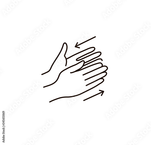 Hand hygiene line icon. Simple Minimal Pictogram. Personal hygiene, disease prevention and healthcare hand