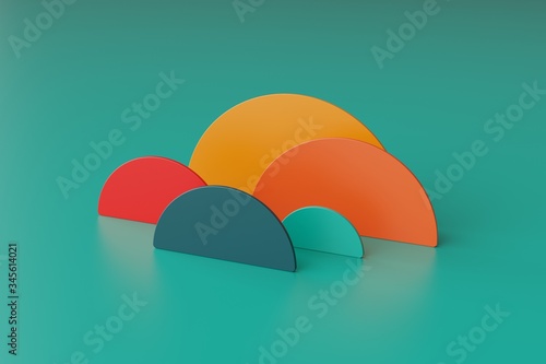 3d Hemicpheres Details Of Constructor, 3d render