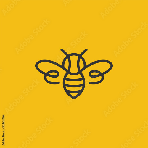 honey Bee Logo Template vector icon illustration design