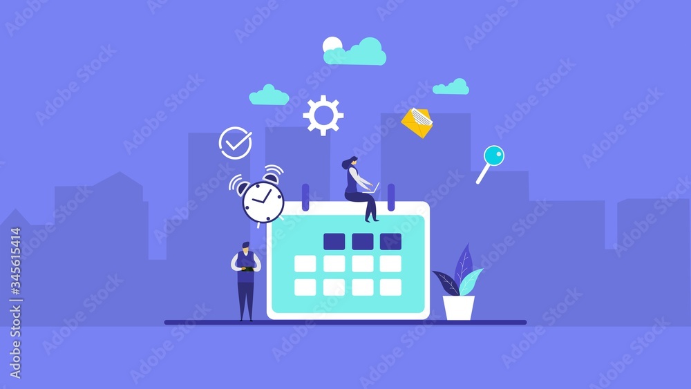 Fototapeta premium Website or landing page of Planning schedule and calendar concept.vector illustration