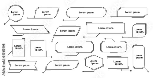 Set of callouts titles template. Callouts titles elements for web, brochure and infographics. Quote text. Vector illustration.