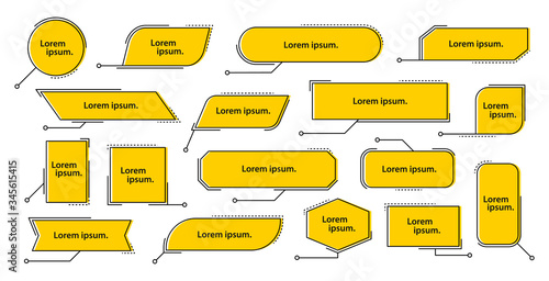 Set of callouts titles template. Callouts titles elements for web, brochure and infographics. Quote text. Vector illustration.