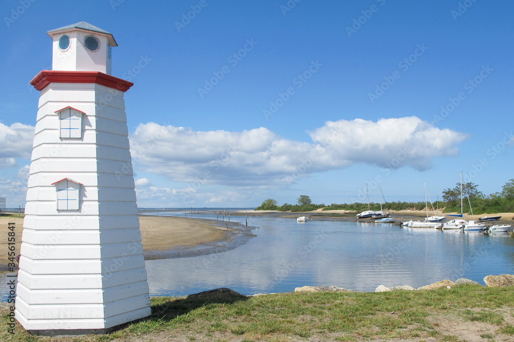 lighthouse in Port de la Hume in bassin d'Arcachon gironde Nouvelle-Aquitaine France