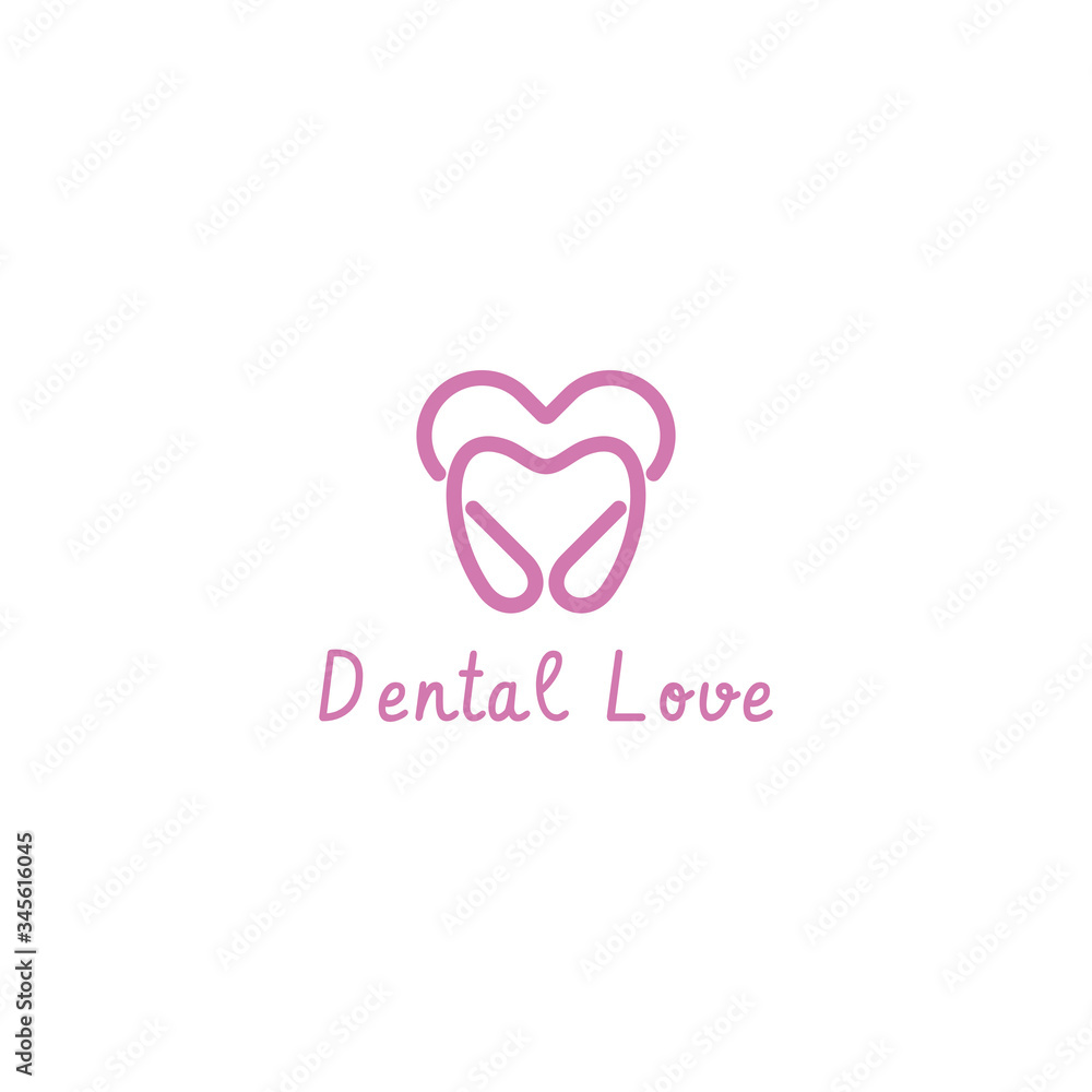 Dental logo dentist vector design with concept of heart love symbol and tooth icon . Dental care for hospital, doctor, clinic, and health. Dental logo dentist vector design with concept of heart love symbol and tooth icon . Dental care for hospital, doctor, clinic, and health.