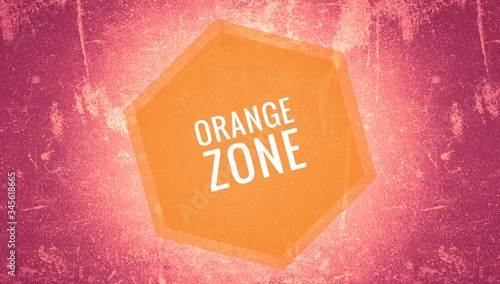 Red zone sign and symbol in grunge background 
